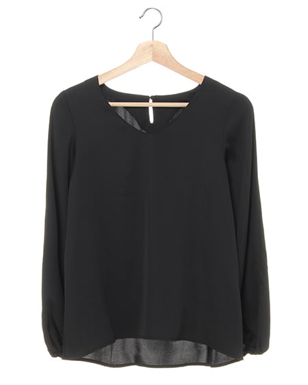 INGNI(イング) 変形スリーブトロミ／ブラウス ｸﾛ