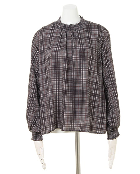 INGNI（イング） グレンチェックハイネック／ブラウス ﾌﾞﾗｳﾝ/ﾁｪｯｸ