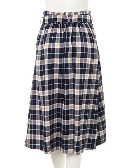 INGNI（イング） チェック柄前ボタン／ミディスカート ｺﾝ/ﾁｪｯｸ