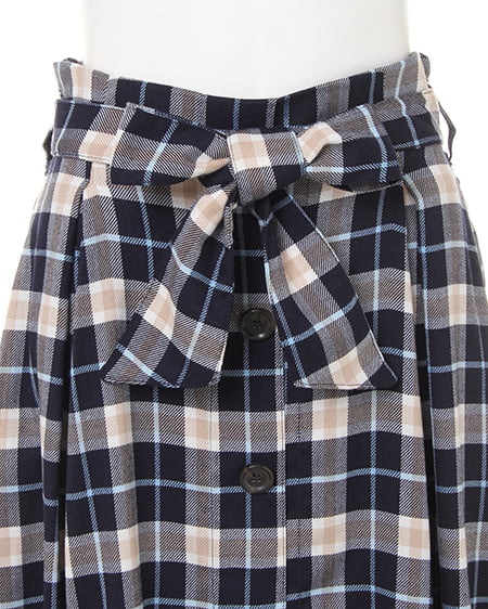 INGNI（イング） チェック柄前ボタン／ミディスカート ｺﾝ/ﾁｪｯｸ