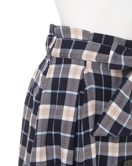 INGNI（イング） チェック柄前ボタン／ミディスカート ｺﾝ/ﾁｪｯｸ