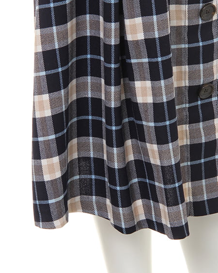 INGNI（イング） チェック柄前ボタン／ミディスカート ｺﾝ/ﾁｪｯｸ