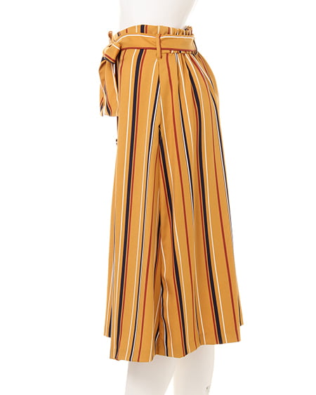 INGNI（イング） 前ボタン・マルチストライプミディ／スカート ﾏｽﾀｰﾄﾞ/ﾏﾙﾁ