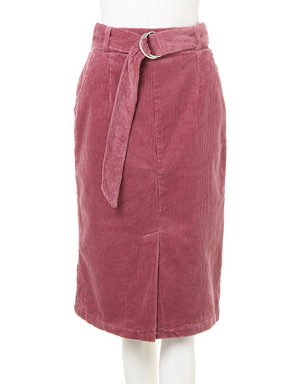 INGNI(イング) ベルト付／コーデュロイナロースカート ﾋﾟﾝｸ