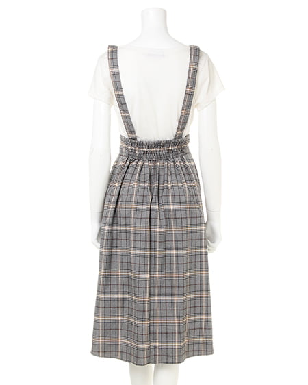 INGNI（イング） サス付グレンチェック／スカート ｸﾞﾚｰ/ﾁｪｯｸ