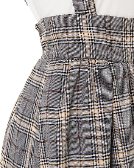 INGNI（イング） サス付グレンチェック／スカート ｸﾞﾚｰ/ﾁｪｯｸ