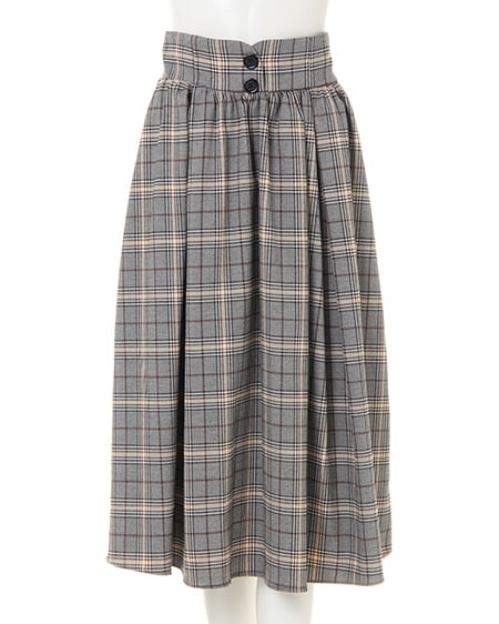 INGNI（イング） サス付グレンチェック／スカート ｸﾞﾚｰ/ﾁｪｯｸ