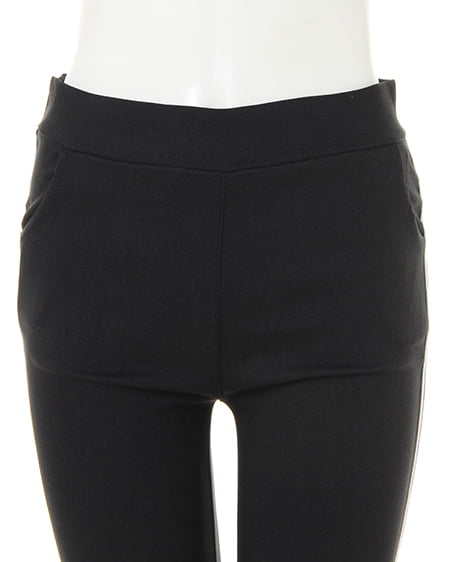 INGNI（イング） スーパーストレッチ／サイドラインレギンス ｸﾛ