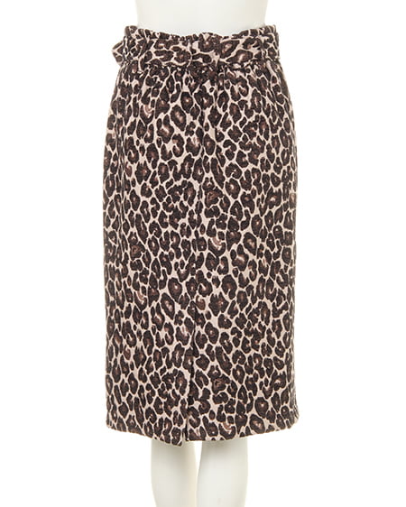 INGNI（イング） ベルト付ヒョウ柄ナロースカート ﾍﾞｰｼﾞｭ/ﾋｮｳ
