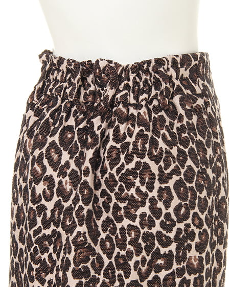 INGNI（イング） ベルト付ヒョウ柄ナロースカート ﾍﾞｰｼﾞｭ/ﾋｮｳ