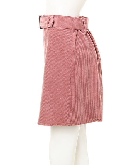 INGNI（イング） コーデュロイベルト付き／台形スカート ﾋﾟﾝｸ