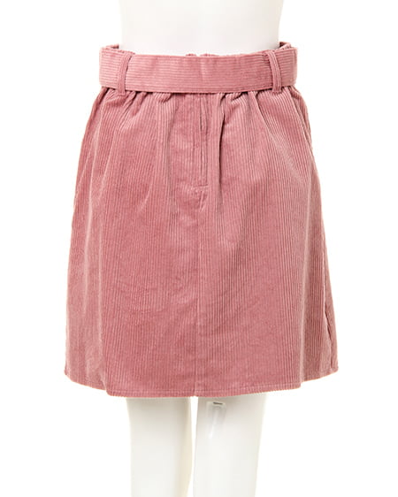 INGNI（イング） コーデュロイベルト付き／台形スカート ﾋﾟﾝｸ