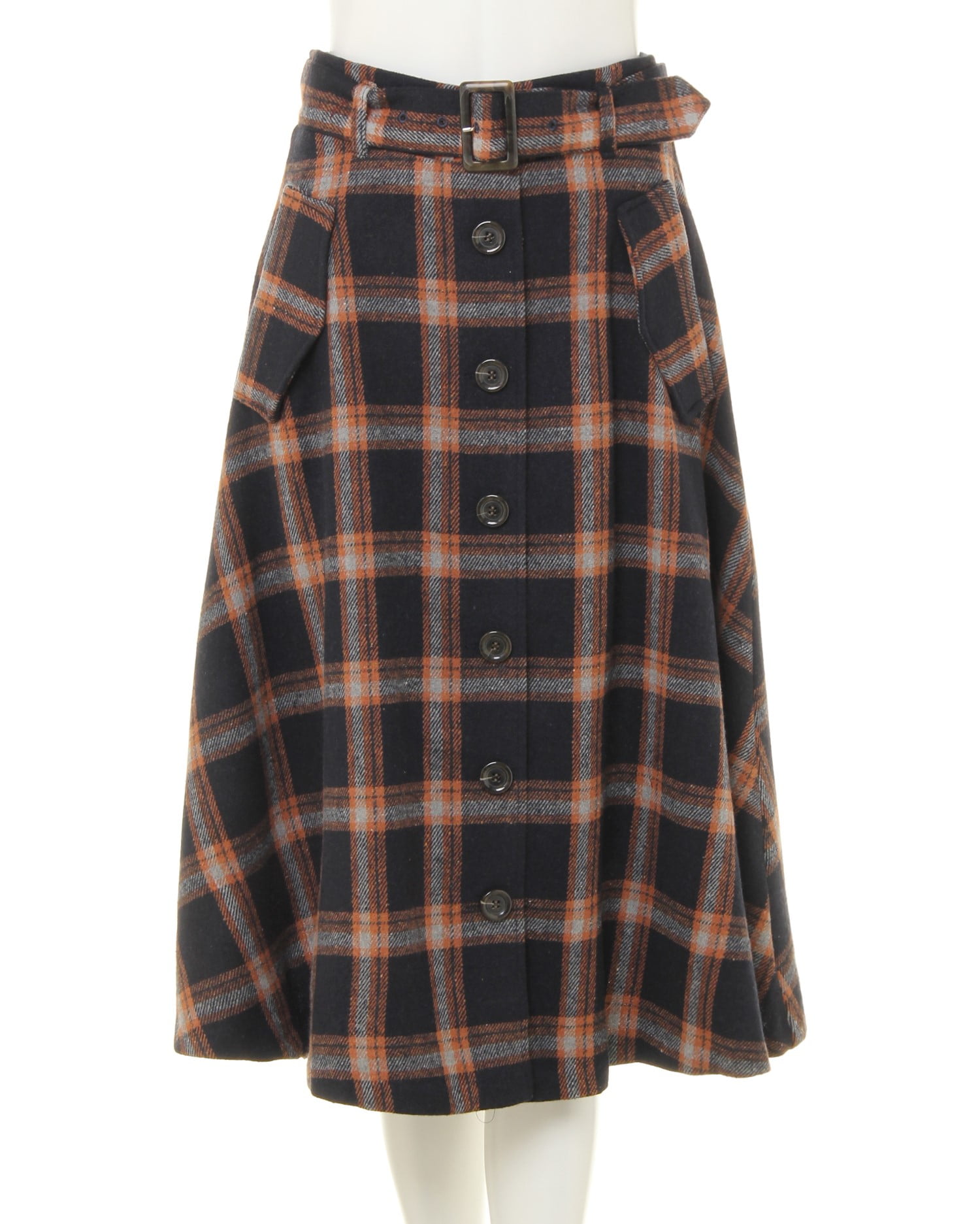 前ボタン／シャギーチェック柄ミディスカート｜INGNI(イング) 公式通販