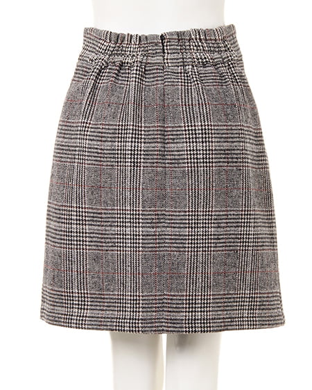 INGNI(イング) グレンチェックサイドベルト/台形スカート グレー/チェック