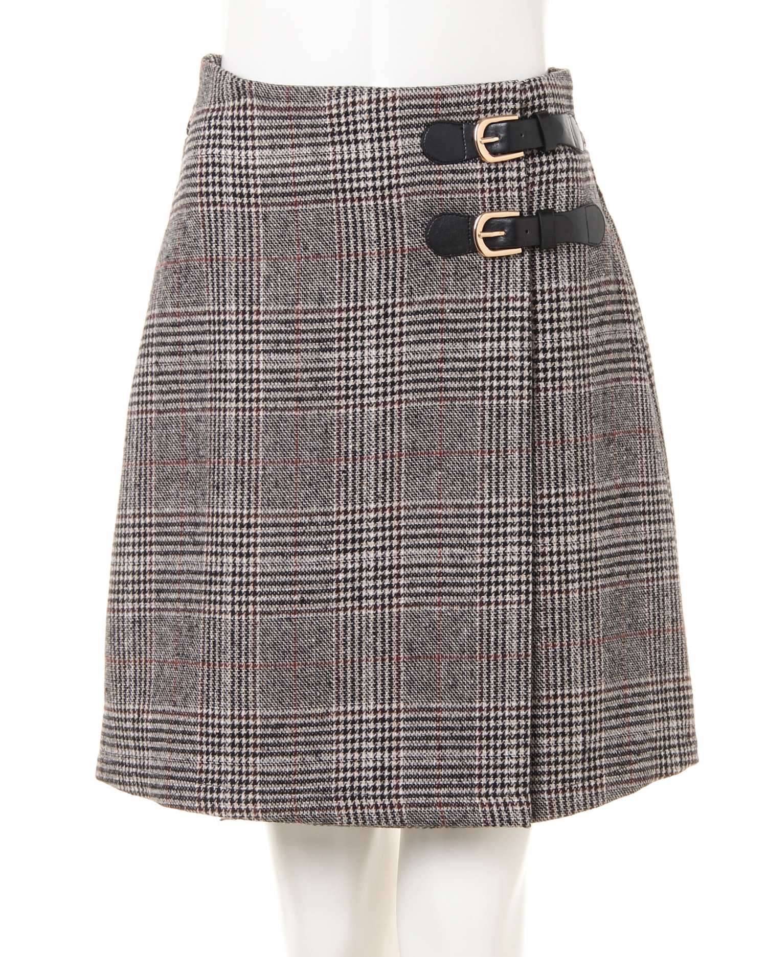 グレンチェックサイドベルト／台形スカート｜INGNI(イング) 公式通販