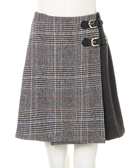 INGNI（イング） グレンチェック／台形スカート ｸﾞﾚｰ/ﾁｪｯｸ