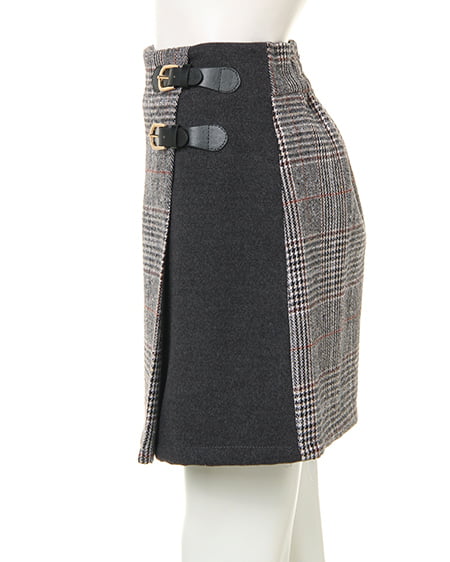 INGNI（イング） グレンチェック／台形スカート ｸﾞﾚｰ/ﾁｪｯｸ