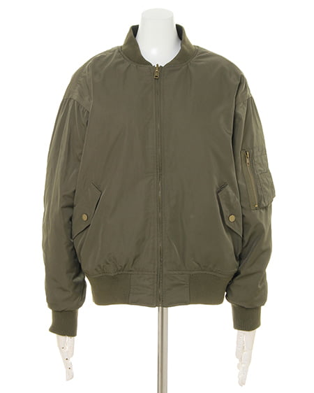 INGNI(イング) 袖ライン×MA-1リバーシブルブルゾン クロ/カーキ