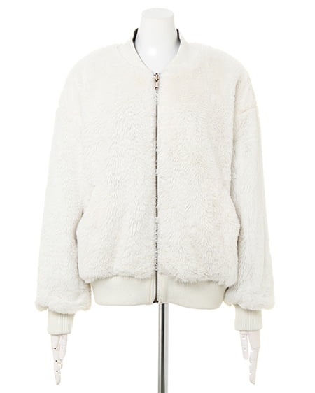 INGNI（イング） エコファーリバーシブルMA-1 ｶｰｷ/ｵﾌﾎﾜｲﾄ