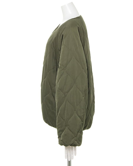 INGNI（イング） ノーカラーキルト×ファーリバーシブルブルゾン ｶｰｷ