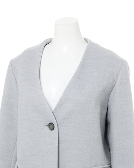 INGNI（イング） ノーカラーチェスター／コート ﾗｲﾄｸﾞﾚｰ/ﾓｸ