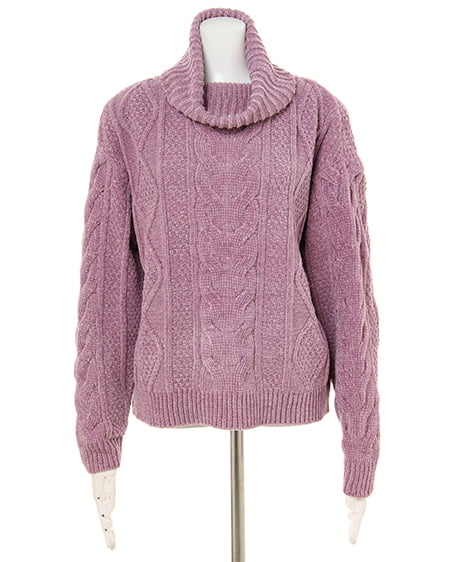 INGNI（イング） ブライトモールオフタートルニット ﾗﾍﾞﾝﾀﾞｰ/ﾋﾟﾝｸ