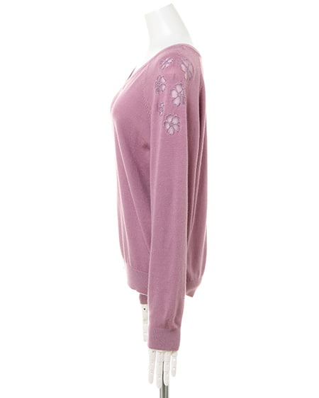 INGNI（イング） ショルダーフラワーシアーニット ﾗﾍﾞﾝﾀﾞｰ/ﾋﾟﾝｸ