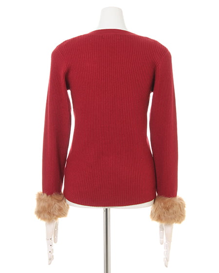 INGNI（イング） 袖ファーリブニット ﾎﾞﾙﾄﾞｰ