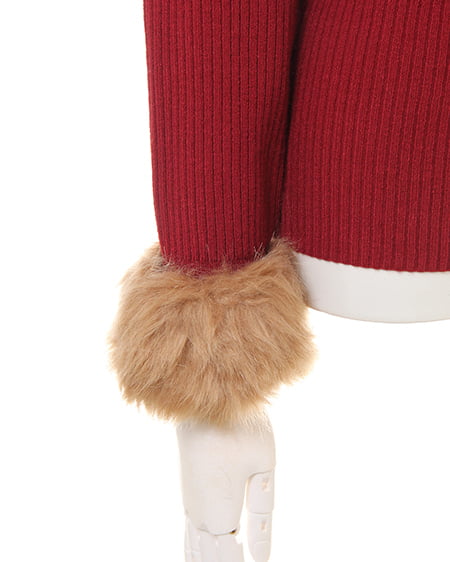 INGNI（イング） 袖ファーリブニット ﾎﾞﾙﾄﾞｰ