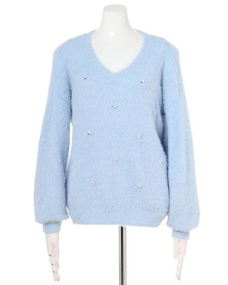 INGNI（イング） 装飾フェザーニット ｻｯｸｽ