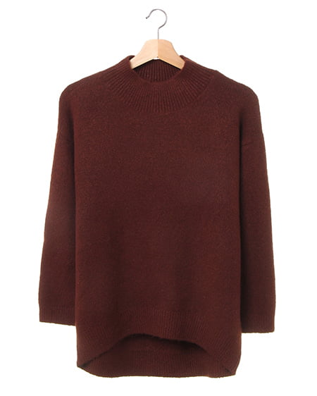 INGNI(イング) モックネック／チュニックニット ﾌﾞﾗｳﾝ