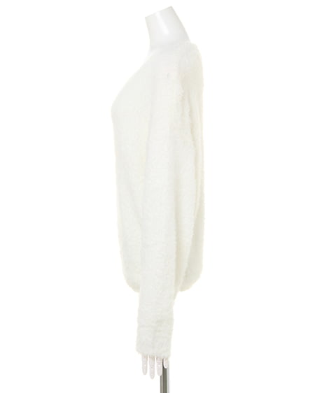 INGNI(イング) フェザーヤーン・Vネックニット オフホワイト