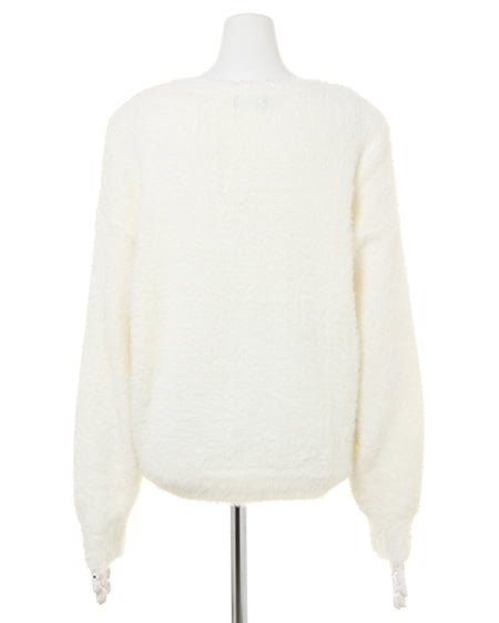 INGNI(イング) フェザーヤーン・Vネックニット オフホワイト