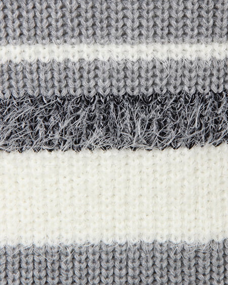 INGNI(イング) 3カラーボーダーニット オフホワイト/グレー