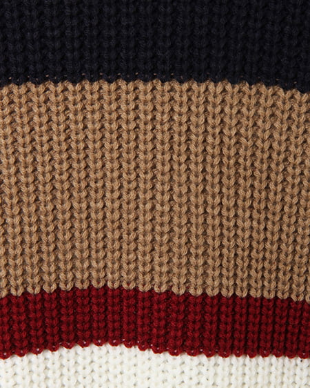 INGNI（イング） 配色Vネック／ニット ｺﾝ/ｷｬﾒﾙ