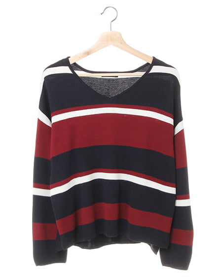 INGNI(イング) ミラノリブ／3カラー配色ニット コン