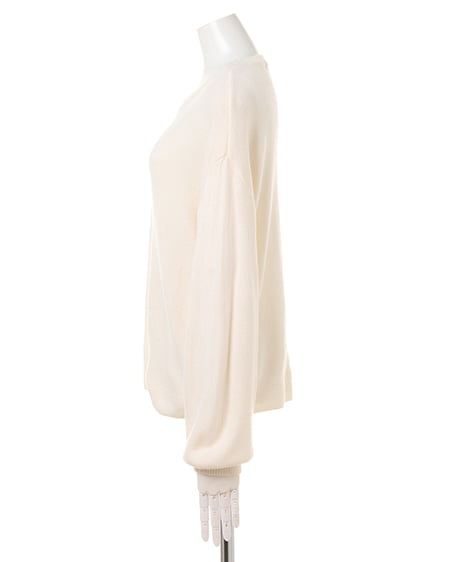 INGNI（イング） ちびロゴ刺繍ニット ｵﾌﾎﾜｲﾄ