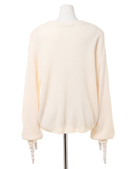 INGNI（イング） ちびロゴ刺繍ニット ｵﾌﾎﾜｲﾄ