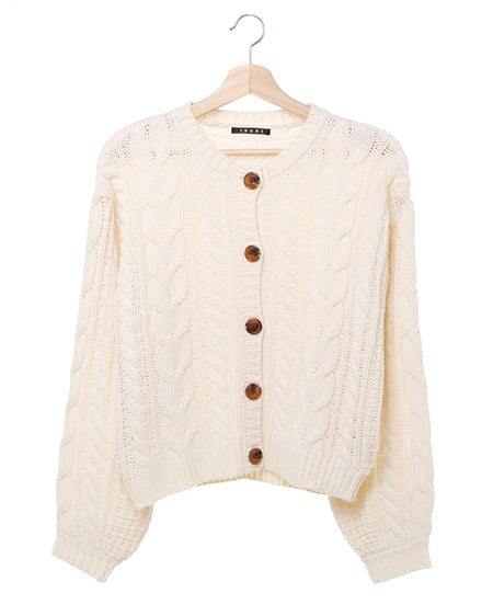 INGNI(イング) ケーブルクルーネック／ショートカーディガン ｱｲﾎﾞﾘｰ