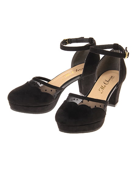 INGNI(イング) スカラップパンプス ｸﾛ