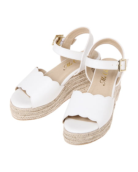 INGNI（イング） スカラップサンダル ｵﾌﾎﾜｲﾄ