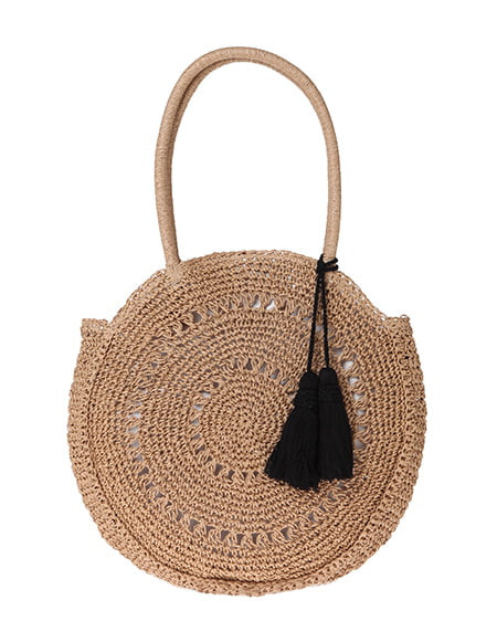 INGNI(イング) タッセル付サークルペーパーバッグ ﾌﾞﾗｳﾝ