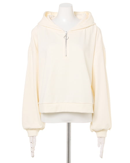 INGNI(イング) 起毛ファスナーちびロゴ/スウェットパーカー オフホワイト/A