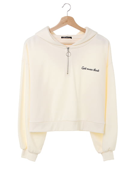 INGNI(イング) 起毛ファスナーちびロゴ／スウェットパーカー オフホワイト