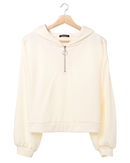 INGNI(イング) 起毛ファスナーちびロゴ／スウェットパーカー オフホワイト/A