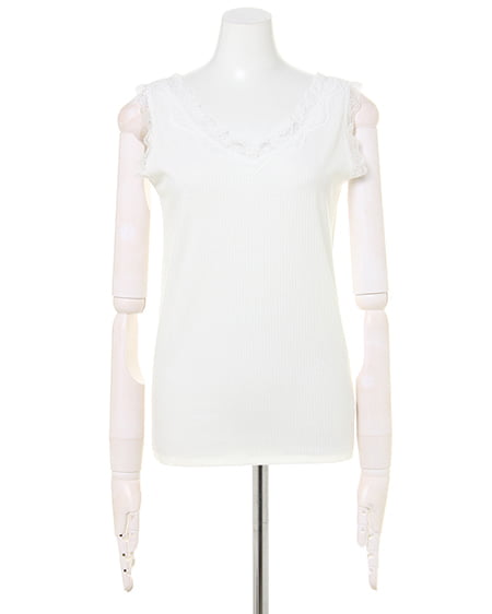 INGNI(イング) 襟レース/タンクトップ オフホワイト