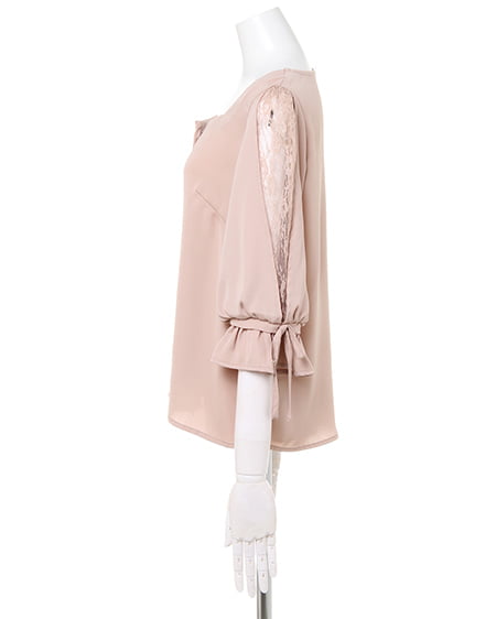 INGNI（イング） スクエアネック袖割れトロミ／ブラウス ﾋﾟﾝｸﾍﾞｰｼﾞｭ