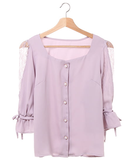 INGNI(イング) スクエアネック袖割れトロミ／ブラウス ﾗﾍﾞﾝﾀﾞｰ