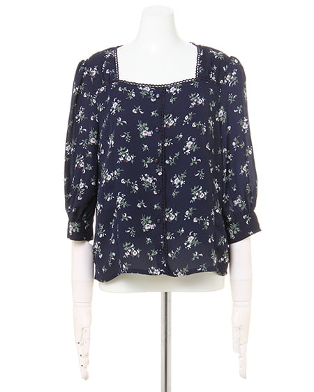 INGNI（イング） 花柄スクエアネック／ブラウス ｺﾝ