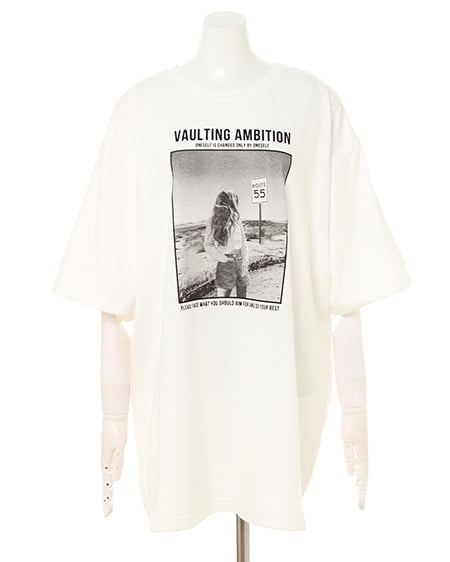 INGNI(イング) モノクロ転写チュニックTシャツ オフホワイト